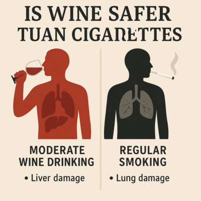 Is wine safer than cigarettes