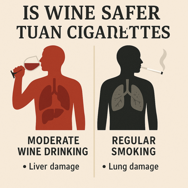 Is wine safer than cigarettes
