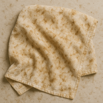 A very dirty white towel